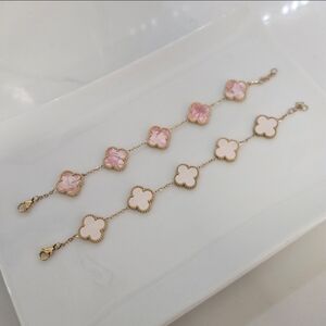 Pink Clover Bracelet Set
